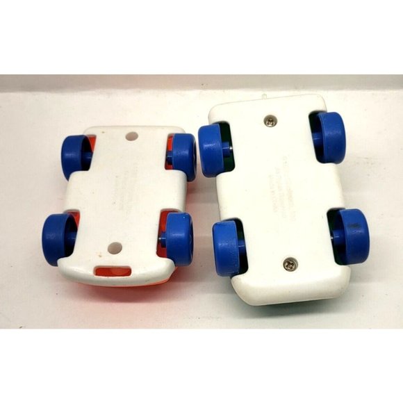 1992 Fisher Price Little People Lot of 2 Vehicles Orange Car & Green Tow Truck - Picture 6 of 6